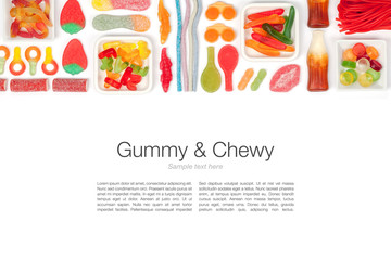 jelly candies on white background