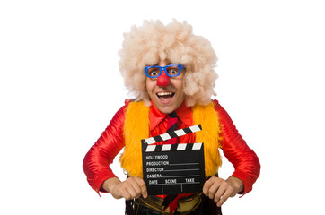 Funny clown in fun concept isolated on white