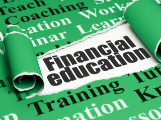 Learning concept: black text Financial Education under the piece