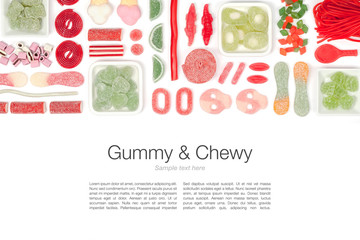 Naklejka premium jelly candies on white background