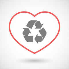 Line heart icon with a recycle sign