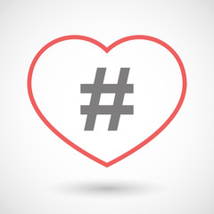 Obraz premium Line heart icon with a hash tag