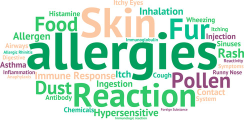 Fototapeta premium Allergies Word Cloud