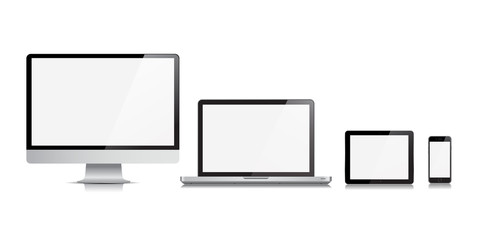 Monitor Computer Laptop Tablet Phone Vector Device