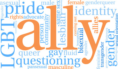 Obraz premium Ally LGBT Word Cloud