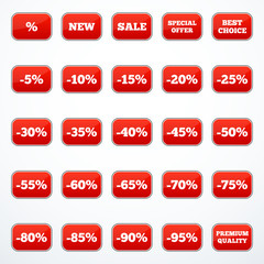 Set of discount labels