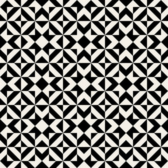Vector Seamless Black And White Ethnic Square Pattern