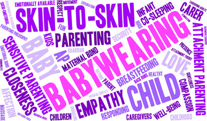 Fototapeta premium Baby Wearing Word Cloud