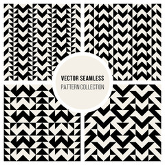 Vector Seamless Black & White Triangle Ethnic  Pattern