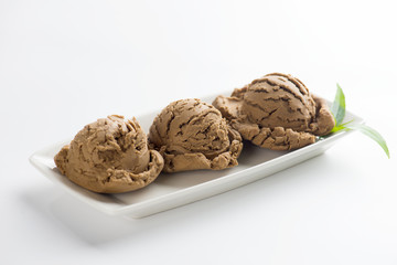 Chocolate ice cream close up