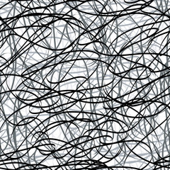 Seamless hand drawn monochrome pattern.