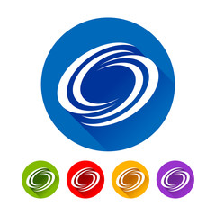 Initial S Abstract Galaxy Circle Flat Icons