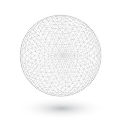 Vector Connection Spirograph Wired Ball Isolated on White Backgr