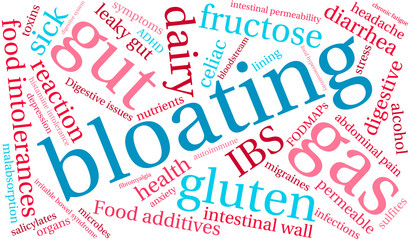 Fototapeta premium Bloating word cloud on a white background