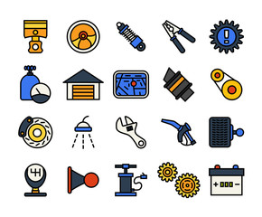 Outline icons thin flat design, modern line stroke style