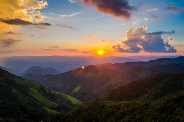 sunrise in the mountains landscape