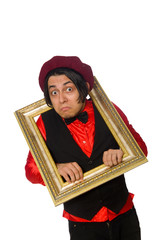 Funny artist isolated on white