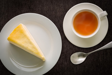 Cake and Tea Background / Cake and Tea / Cake and Tea on Black Background