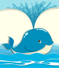 Fototapeta premium Whale splashing water out