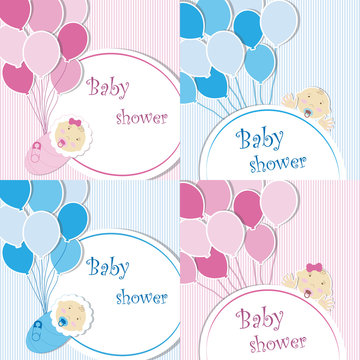 Set of Baby shower background 
