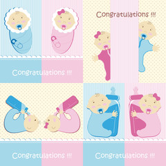 Set of Baby shower cards 