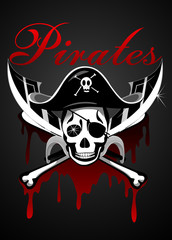 Pirates theme with skull and swords