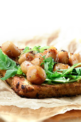Scallop and Rocket Salad Sandwich