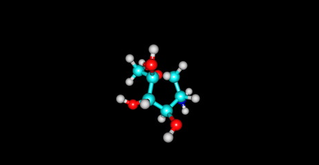 Gucosamine molecular structure on black background