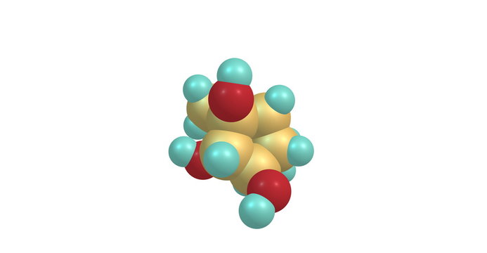 Gucosamine molecular structure on white background