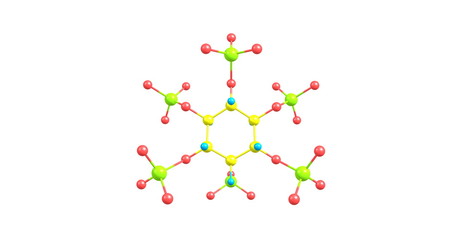 Phytic acid molecular structure on white background