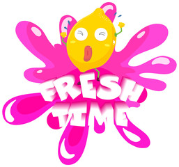 Fresh lemon with happy face