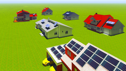 Solar panels on houses © satori