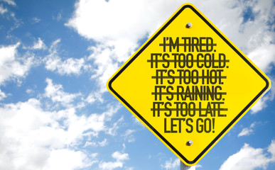 Lets Go! sign with sky background