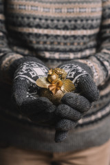 Woman holding Christmas Decorations