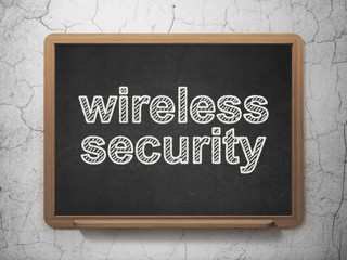 Safety concept: Wireless Security on chalkboard background