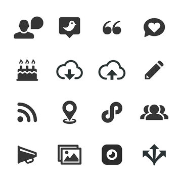 Social Media Icons, Mono Series