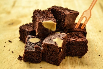 Square brownie is delicious