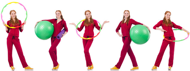 Set of model photos in health concept