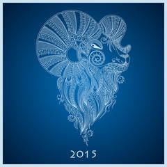 Ornamental decorative symbol of the new year / sheep / goat / 20