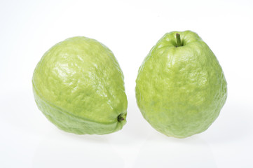 Fresh guava fruit isolated on white background.