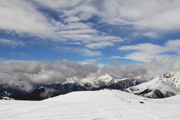 Clouds over the mountains in Andorra