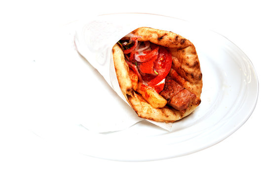 souvlaki on a plate