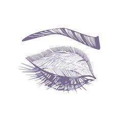 Drawn eye. Graphic style.