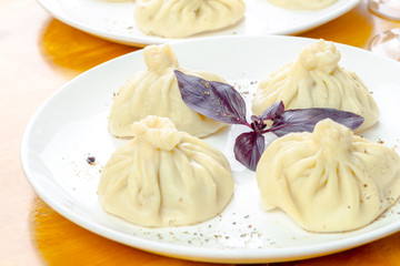 Homemade khinkali