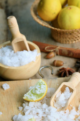 lemon sliced with salt