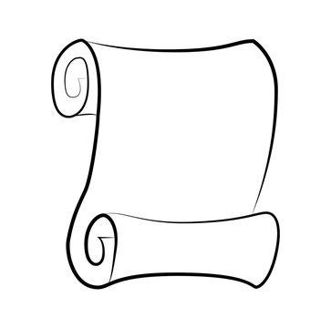recommend clip art: Vintage blank paper scroll silhouette vector isolated on white background. Empty parchment rolled up scroll, old paper sheet texture.