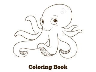Coloring book octopus cartoon educational 