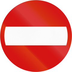No entry sign in Poland, at the exit of a one-way road