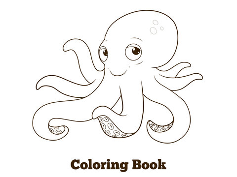 Coloring book octopus cartoon educational 
