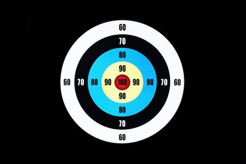 Target on a black background
